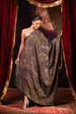 Pashtush India Womens Shawls Pashtush Womens Faux Pashmina Shawl, Darbar Design, Navy Blue