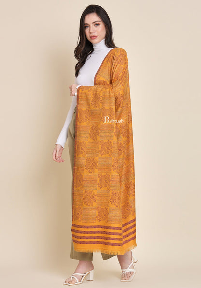 Pashtush India Womens Shawls Pashtush Womens Faux Pashmina Shawl, Design, Mustard