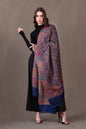 Pashtush India Womens Shawls Pashtush Womens Faux Pashmina Shawl, Ethnic Jamawar  Design, Blue