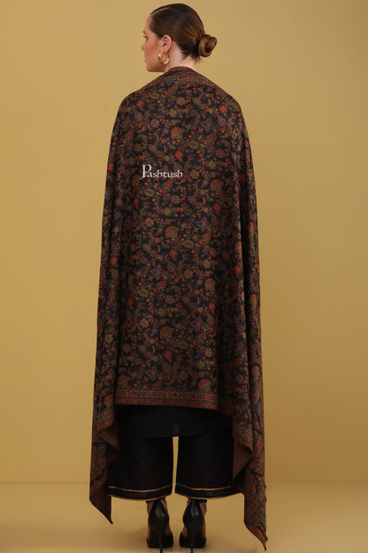 Pashtush India Womens Shawls Pashtush Womens Faux Pashmina Shawl, Ethnic  Weave Design, Black