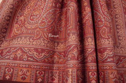 Pashtush India Womens Shawls Pashtush Womens Faux Pashmina Shawl, Ethnic Weave Design, Brown