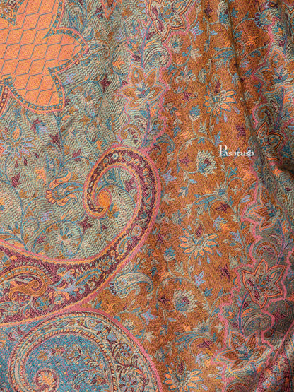 Pashtush India Womens Shawls Pashtush Womens Faux Pashmina Shawl, Ethnic Weave Design, Dark Pink