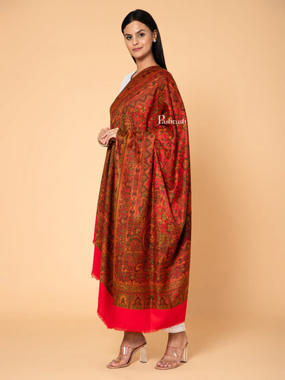 Pashtush India Womens Shawls Pashtush Womens Faux Pashmina Shawl, Ethnic Weave Design, Majenta