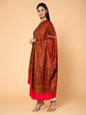 Pashtush India Womens Shawls Pashtush Womens Faux Pashmina Shawl, Ethnic Weave Design, Majenta