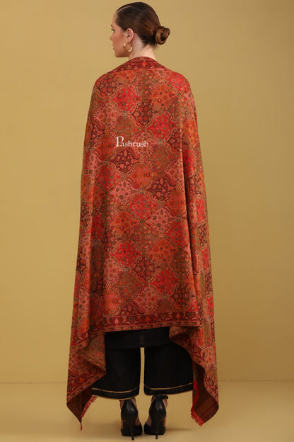 Pashtush India Womens Shawls Pashtush Womens Faux Pashmina Shawl, Ethnic  Weave Design, Multicolour