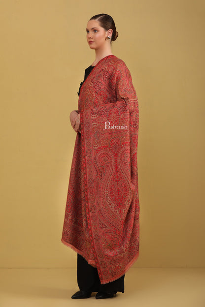 Pashtush India Womens Shawls Pashtush Womens Faux Pashmina Shawl, Ethnic Weave Pasiley Design, Multicolour