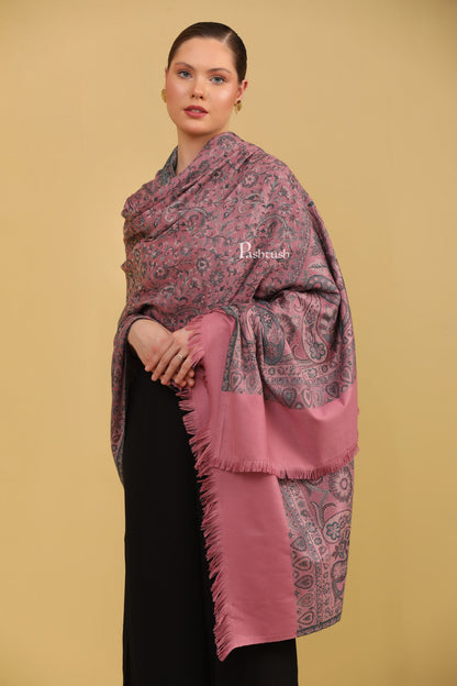 Pashtush India Womens Shawls Pashtush Womens Faux Pashmina Shawl, Jamawar Design, Pistachio Green