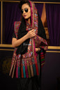 Pashtush India Womens Shawls Pashtush Womens Faux Pashmina Shawl, With Zari Design, Black