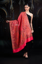 Pashtush India womens scarf and Stoles Pashtush Womens Faux Pashmina Shawl, Woven Jamawar Design, Neon Pink