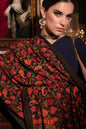 Pashtush India Womens Stoles and Scarves Scarf Pashtush womens Faux Pashmina stole, Aari embroidery design, Black