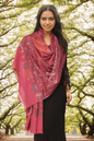 Pashtush India womens scarf and Stoles Pashtush Womens Faux Pashmina Stole, Ethnic Weave Design, Bright Pink