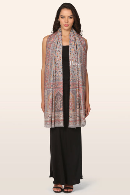 Pashtush India womens scarf and Stoles Pashtush Womens faux pashmina  Stole, Ethnic Weave Design, Slate