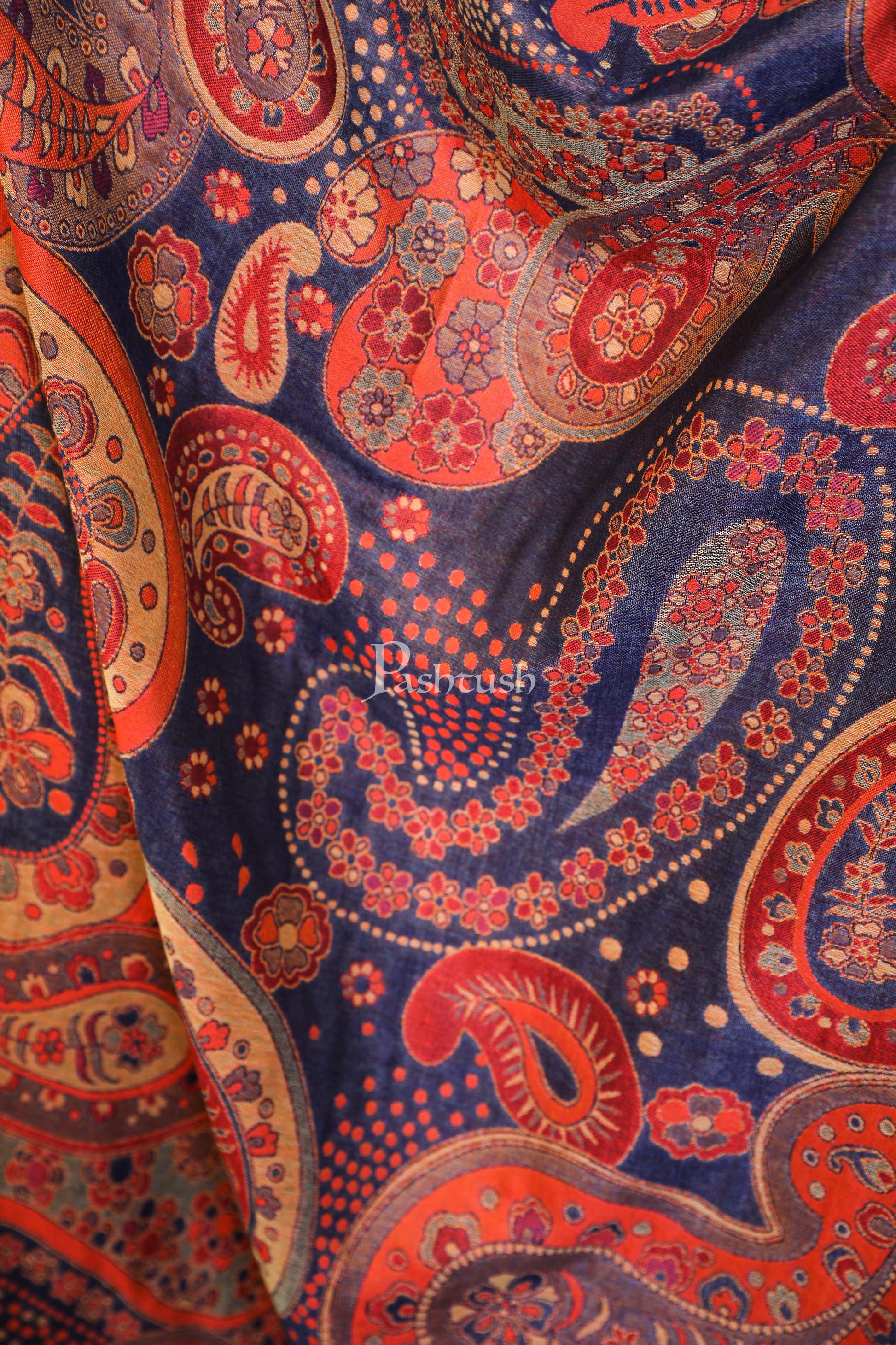 Pashtush India Womens Stoles and Scarves Scarf Pashtush womens Faux Pashmina stole, paisley weave design, Multicolour
