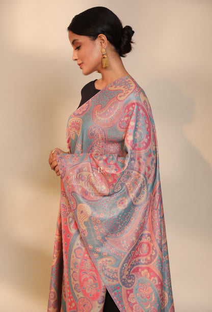Pashtush India Womens Stoles and Scarves Scarf Pashtush womens Faux Pashmina stole, paisley weave design, Pink