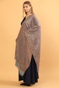 Pashtush India Womens Stoles Pashtush Womens Faux Pashmina Stole, Pasiley Design, Dark Grey