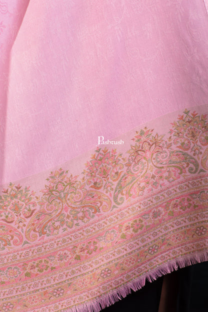 Pashtush India womens scarf and Stoles Pashtush Womens Faux Pashmina Stole, Pasiley Palla Design, Pink