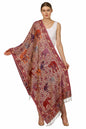 Pashtush India Womens Stoles and Scarves Scarf Pashtush Womens Fine Bamboo Reversiblemulticoloured Elephants Tribal Scarf