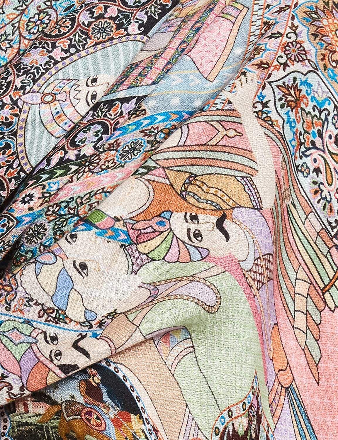 Pashtush India 70x200 Pashtush Womens Fine Soft Bamboo Stole, Darbaar Print Design