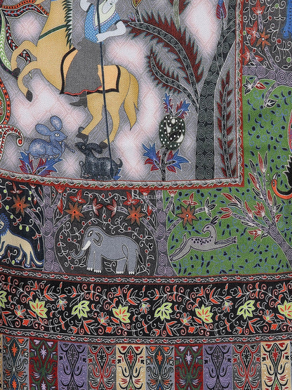 Pashtush India Womens Stoles and Scarves Scarf Pashtush Womens Fine Soft Bamboo Stole, Shikaardar Print Design