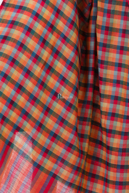 Pashtush India Womens Shawls Pashtush Womens Fine Wool Checkered Shawl, Multicoloured
