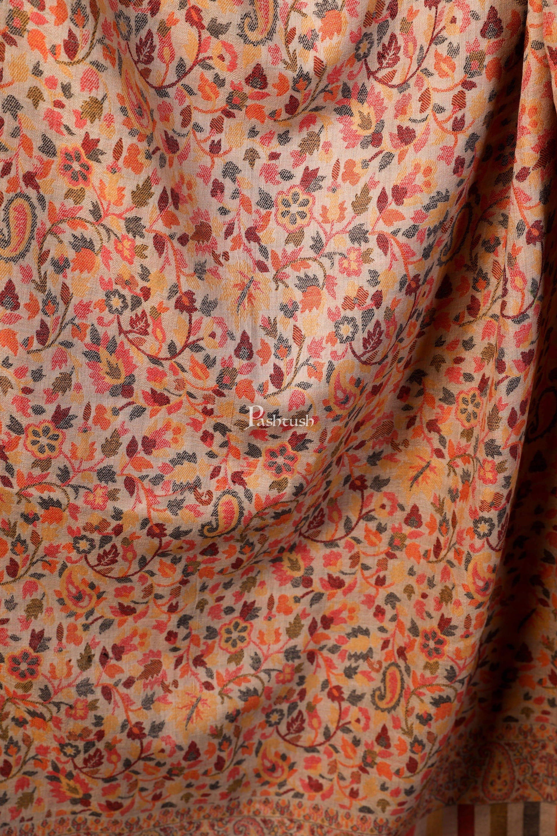 Pashtush India 100x200 Pashtush Womens Fine Wool Ethnic Weave Shawl, Soft and Warm