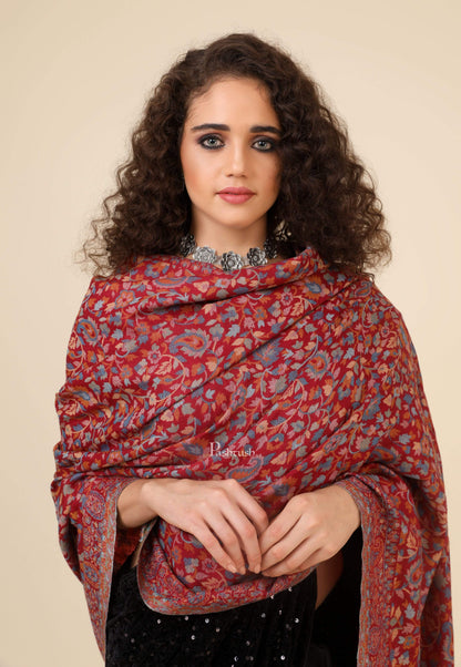 Pashtush India 100x200 Pashtush Womens Fine Wool Ethnic Weave Shawl, Soft and Warm