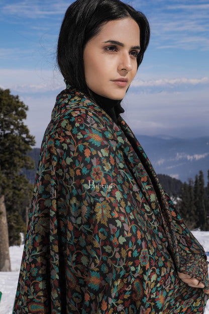Pashtush India 100x200 Pashtush Womens Fine Wool Ethnic Weave Shawl, Soft and Warm