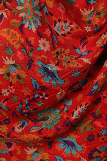 Pashtush India 70x200 Pashtush Womens Fine Wool Hand Printed Stole, Multicoloured