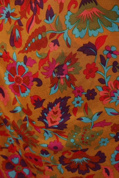 Pashtush India 70x200 Pashtush Womens Fine Wool Hand Printed Stole Scarf