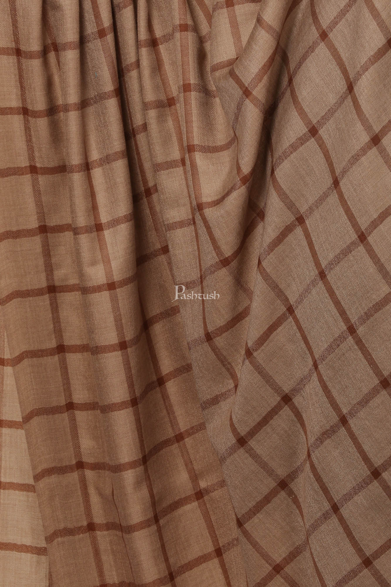 Pashtush India Womens Shawls Pashtush Womens Fine Wool  Handfeel Blended Check Shawl