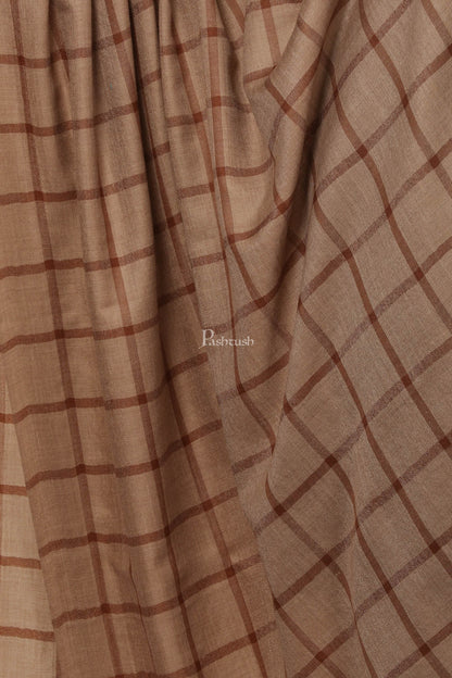 Pashtush India Womens Shawls Pashtush Womens Fine Wool  Handfeel Blended Check Shawl