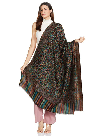 Pashtush India 100x200 Pashtush Womens Fine Wool Kaani Weave Shawl, Soft and Warm