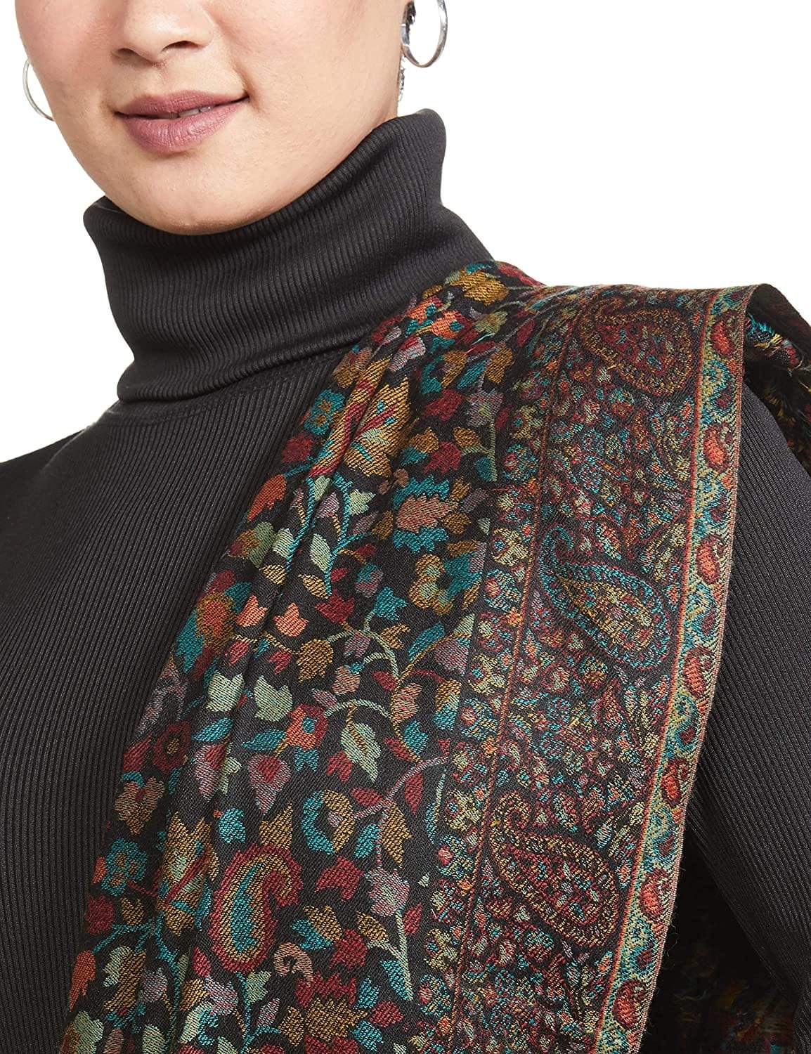 Pashtush India 100x200 Pashtush Womens Fine Wool Kaani Weave Shawl, Soft and Warm