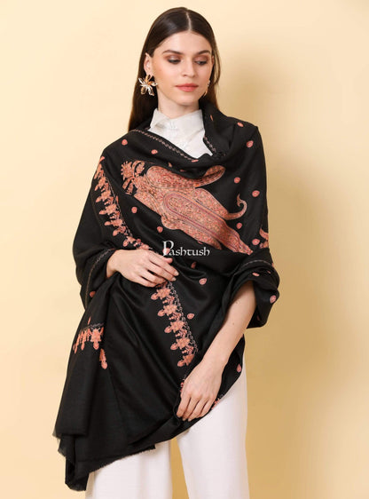 Pashtush India Shawl Pashtush Womens Fine Wool , kashmiri Sozni embroidery shawl