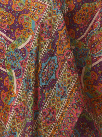 Pashtush India Shawl Pashtush Womens Fine Wool Pashmina Hand Printed Stole Scarf