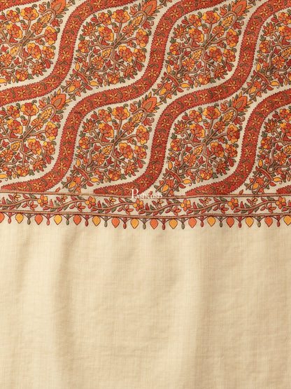 Pashtush India Womens Shawls Pashtush Womens Fine Wool Sangeen Embroidery Jaal Design, soft and warm