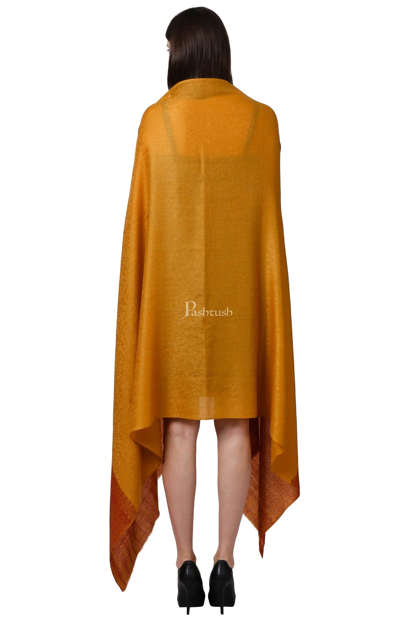 Pashtush India Womens Shawls Pashtush Womens Fine Wool Shawl, Amber