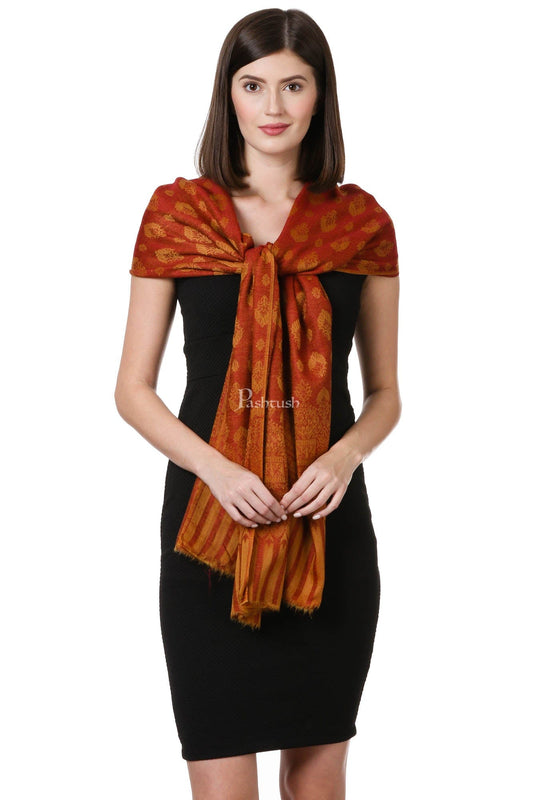 Pashtush India Womens Shawls Pashtush Womens Fine Wool Shawl, Apricot