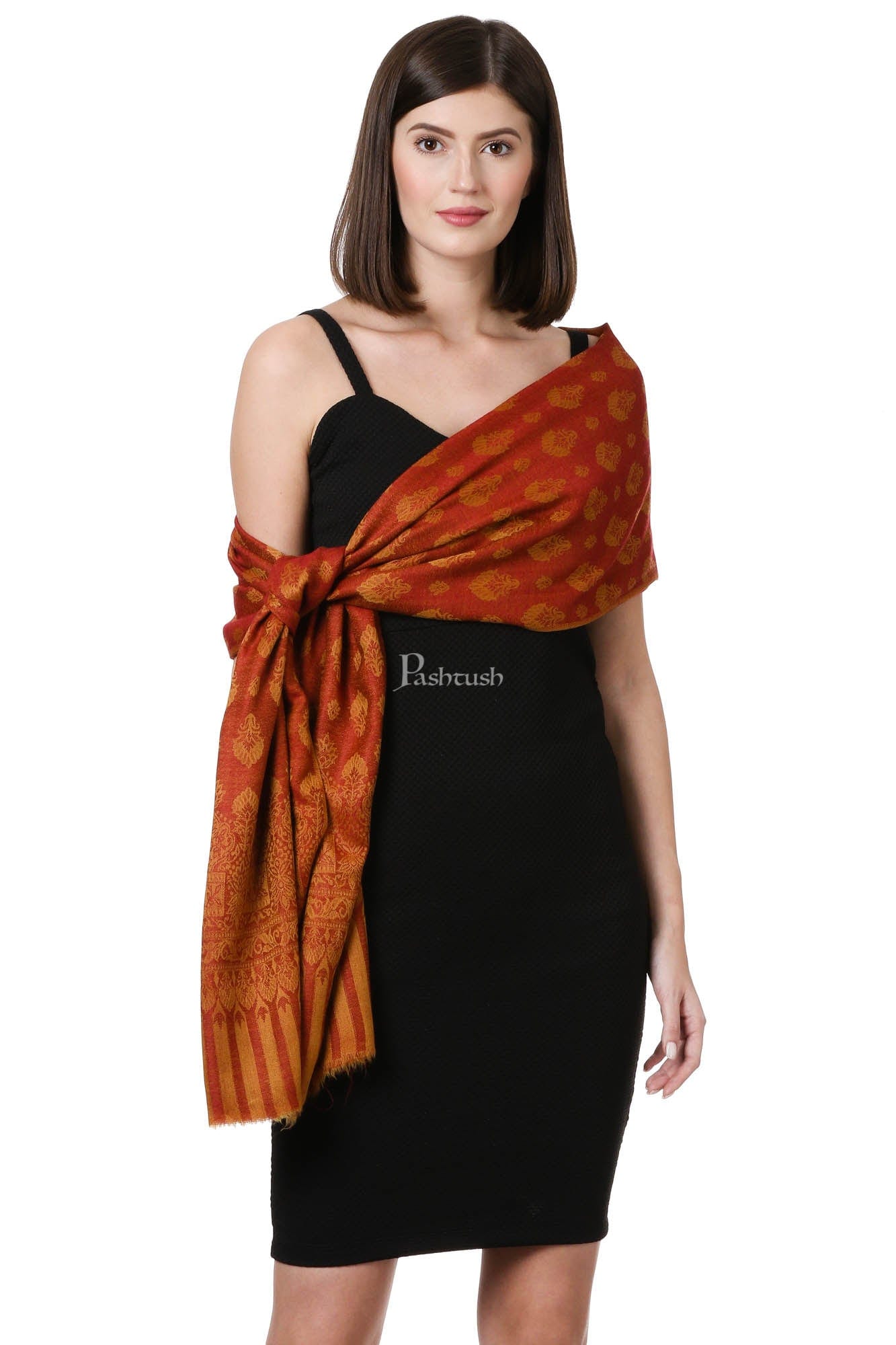 Pashtush India Womens Shawls Pashtush Womens Fine Wool Shawl, Apricot