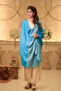 Pashtush Womens Fine Wool Shawl, Aqua Blue