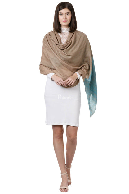 Pashtush India Womens Shawls Pashtush Womens Fine Wool Shawl, Arabian Shore