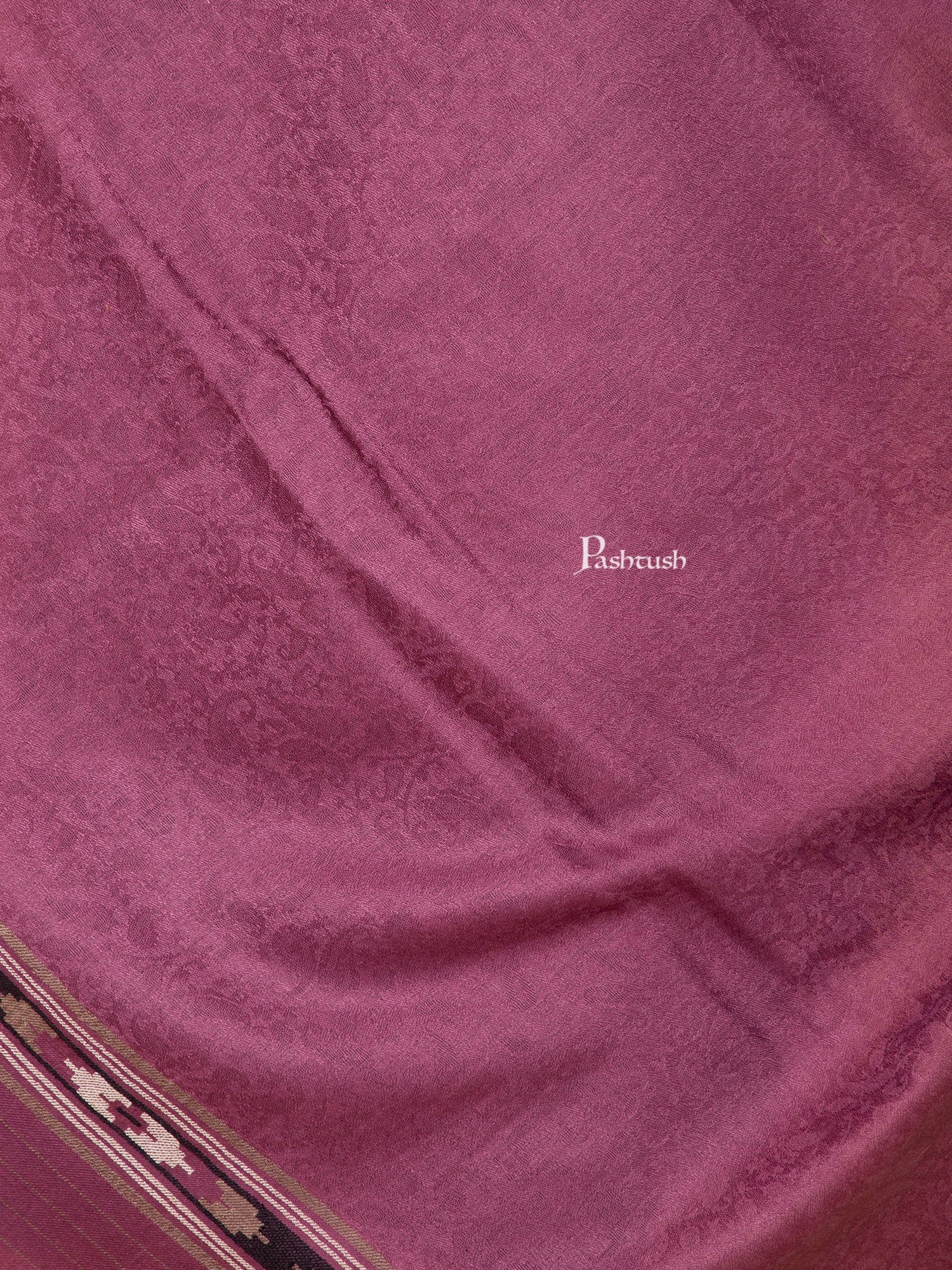 Pashtush India Womens Shawls Pashtush Womens Fine Wool Shawl, Aztec Weave Design, Peel Lilac