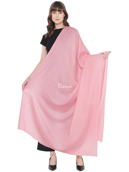 Pashtush India Womens Shawls Pashtush Womens Fine Wool Shawl, Basics, Extra Soft Warm Light Weight, Solid Blush Pink