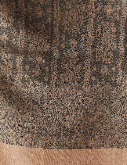 Pashtush India 100x200 Pashtush Womens Fine Wool Shawl, Black And Beige