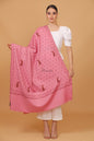 Pashtush India Womens Stoles and Scarves Scarf Pashtush womens Fine Wool shawl, booti embroidery design, Pink