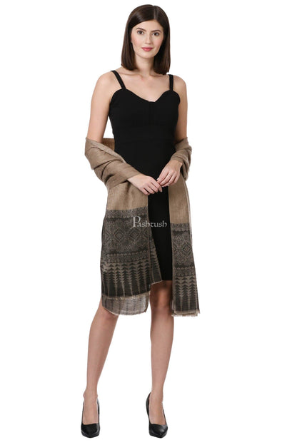 Pashtush India Womens Shawls Pashtush Womens Fine Wool Shawl, Brunette