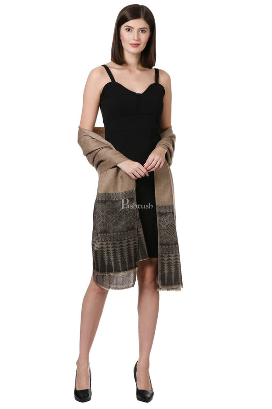 Pashtush India Womens Shawls Pashtush Womens Fine Wool Shawl, Brunette