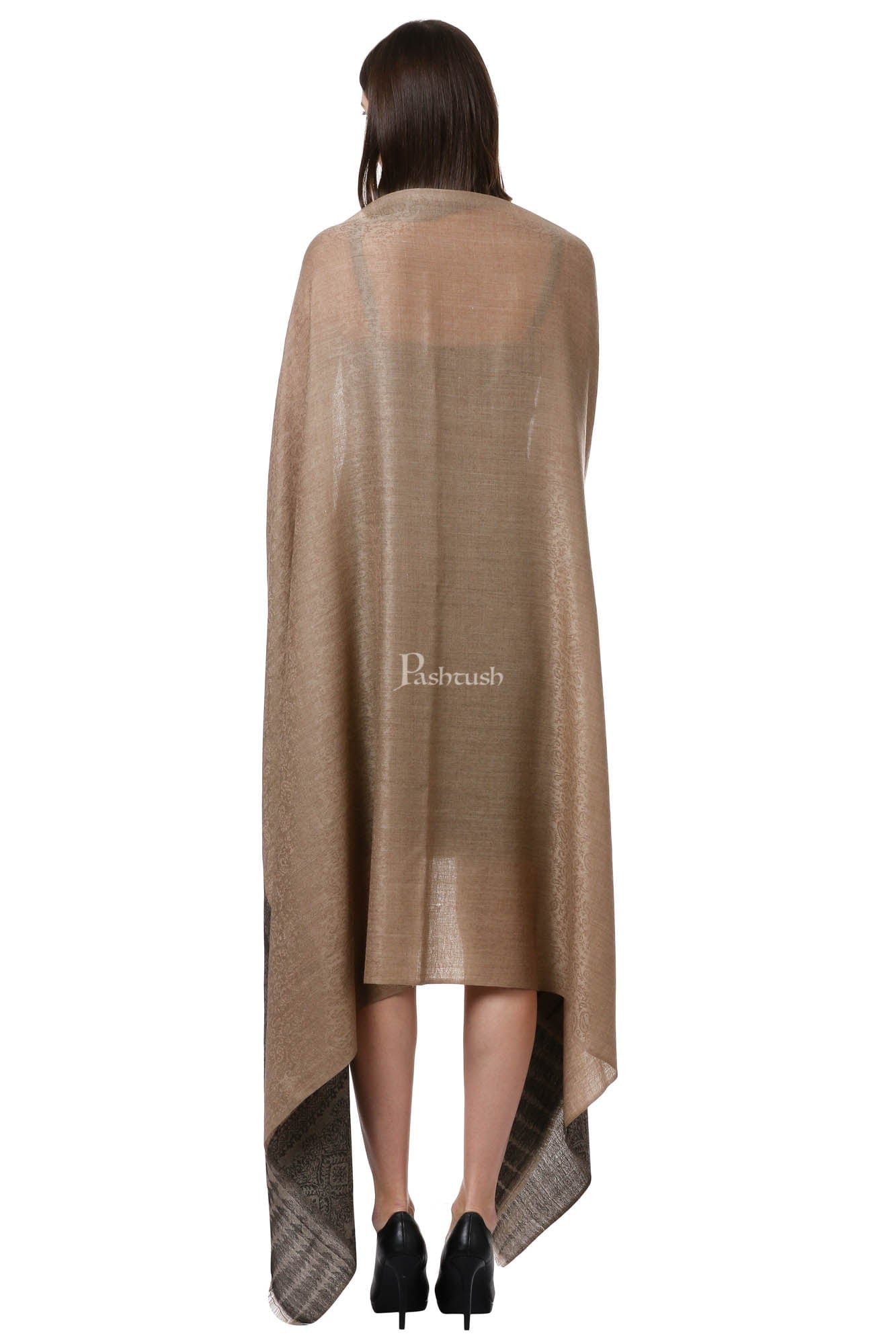 Pashtush India Womens Shawls Pashtush Womens Fine Wool Shawl, Brunette