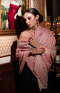 Pashtush India Womens Shawls Pashtush womens Fine Wool Shawl, Check design, Pink