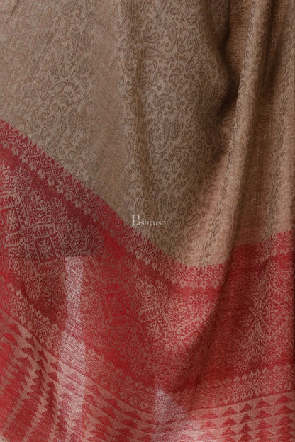 Pashtush India Womens Shawls Pashtush Womens Fine Wool Shawl, Clay
